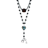 [SET] Hippie Heart Beads Chain Drop Necklace