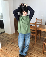 Guen Star Back Buckle Wide-Leg Denim