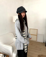 Peon Layered Frill Button Knit