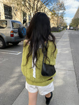 Cinnamon cable knit_olive