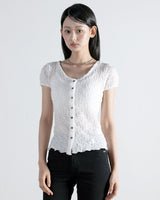 Boho Puff Sleeve Cardigan White
