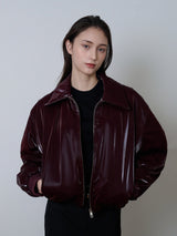 Salina leather bomber (burgundy)