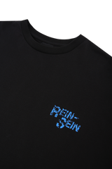 ブラックヴィンテージロックレイヤードTシャツ
