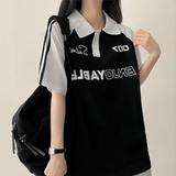 ENLO ツーラインカラーリングカラー半袖Tシャツ
