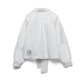 [LINE] Neck Shirring Tie Blouse