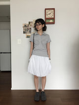 Shirring Dot Collar T-Shirt (3color)