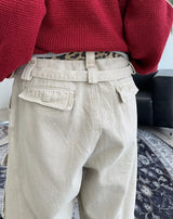 Raven Belted Dyeing Cargo Pants