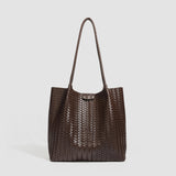 Woven Texture Large Tote Bag & Pouch Set