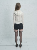 RIVET BUTTON HOODIE TOP