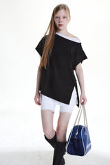 UNBALANCED LAYERED SLEEVELESS (BLACK)