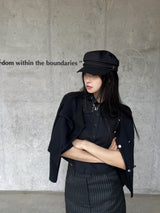 クラシックノエアメタルボタンブラックループセイラーキャップ (Black)
