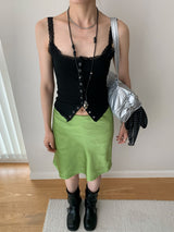 color silk flare midi skirt