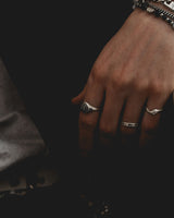 Clover simple rail ring BK (925 silver)