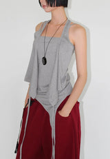 STRIPE CROP HALF SHIRT