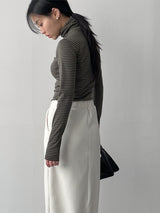 [Brushed クロンボーダータートルネックTシャツ