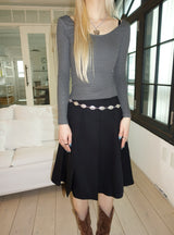 pleats midi skirt