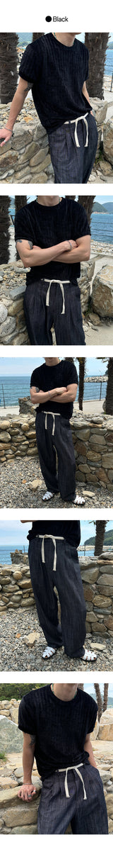 [S/S] Velvet round neck half sleeves (4color)