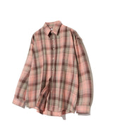 87-STAN082 Vintage Plaid OverFit Pocket Long-Sleeved Check Shirt