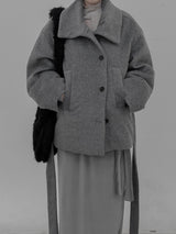 Mezz High Neck Wool Half Coat