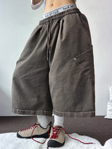 HIP PATCH RIVET PIGMENT DENIM BERMUDA 🫐🍪🖤3COLOR