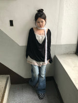 2-Color Signature Flare Denim Pants
