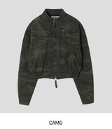 Camouflage Crop Rider Jacket