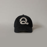 Washed Logo Ball Cap (Black/White)