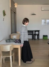 ピボットフラワーコーデュロイバンディングロングスカート