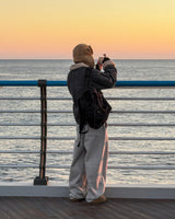 Tone curved fleece balloon sweat pants