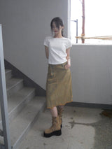 vintage yellow denim skirt