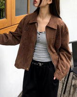 Sian Suede Punching Collar Pocket Jacket