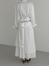 Celine Layered Unbalanced Long Skirt