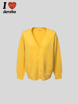 yellow wool lovely long-sleeved cardigan