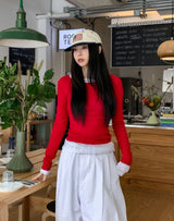 フルーツバックツイストリブニットロングスリーブ
