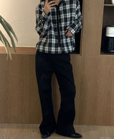 [Unisex] クロップチェックシャツ(3color)