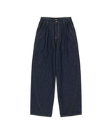 TWO TUCK CURVED DENIM PANTS_BLUE