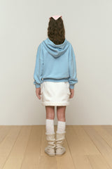 CHERRY ARCH LOGO CROP HOODIE [SKY]