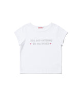 502 グリッターレタリングTシャツ - ホワイト