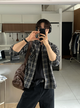 Lime Vintage Patch Pocket Check Shirt