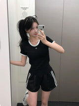 [BELLIDE MADE] スパンカラーリングリンガーTシャツ