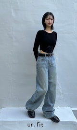 WIDE BLUE DENIM PANTS code 23000