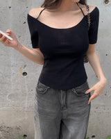 Cammy Halter Short-Sleeved Knitwear