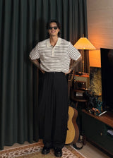 Mother-of-pearl Balloon Wide Slacks 3COLOR