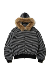 STRIPE WINGS FUR HOODIE ZIP-UP