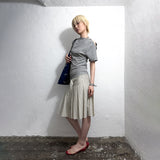 ASYMMETRIC DRAPED T-SHIRT: MELANGE