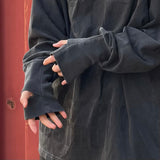 destroy hand hooded long sleeve