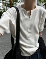 Ocean Henley Short Sleeve Knit