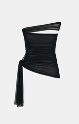 Seia Slim Sheer Shirring Top