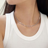 LOVE SKINNY BEADS NECKLACE GREY