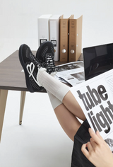 HBD/We Flower Joint Name Retro German Training Shoes - BLACK